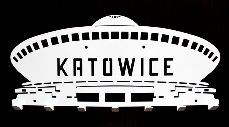 Metalowy wieszak ścienny na ubrania klucze loft KATOWICE SPODEK czarny zdjęcie 7