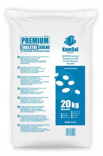 SÓL TABLETKOWANA DO ZMIĘKCZACZY PREMIUM - 20 KG - 99.9 % NaCl !!! na Arena.pl