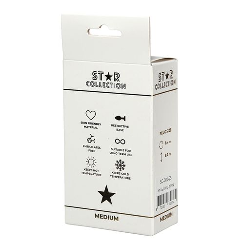 Star Collection - Pink Silicone Anal Plug M - Light Pink Stone na Arena.pl
