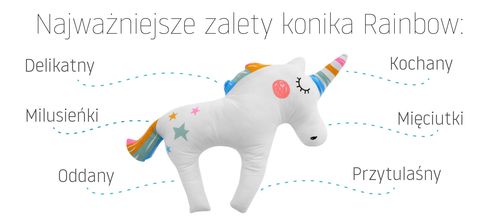 Pluszowy Jednorożec KONIK 60cm na Arena.pl