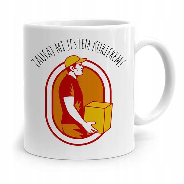 Kubek Prezent Dla Kuriera Zaufaj Jestem Kurierem Z Nadrukiem Ze Zdjęciem zdjęcie 1