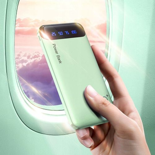 POWERBANK 10000mAh 2,4A 2×USB/USB-C SZYBKI WYDAJNY POWER BANK LED ZIELONY na Arena.pl