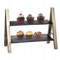 Kamienna taca patera 2 piętrowa na przystawki ciasto owoce przekąsek