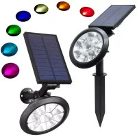 Lampa solarna ogrodowa zewnętrzna zmienia kolory lub nie LED5050 RGB+W
