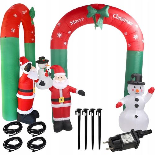 Brama Bramka Dmuchana Ozdoba Świąteczna Mikołaj Bałwan na Święta Duża 240cm na Arena.pl