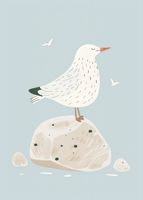 Plakat 50x70cm Wzory dla Dzieci, Dziewczynki i Chłopca - Mewa