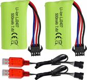 2 sztuki akumulatorów 7.4 V 500 mAh do EC16 DE85 do łodzi RC + ładowarka U…