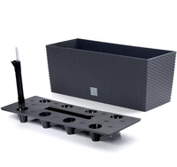 PROSPERPLAST Doniczka rattanowa z nawodnieniem czarna mrozoodporna 51,4 cm