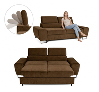 Kanapa sofa rozkładana f spania reg zagłówek brązowy Savio 2 os Family