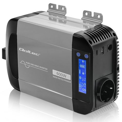 Qoltec przetwornica 12V/230V 300W LCD na Arena.pl
