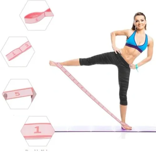 ROZCIĄGLIWY PAS PASEK TAŚMA ROZCIĄGANIE MIĘŚNI YOGA PILATES 9POZIOMÓW 115cm na Arena.pl