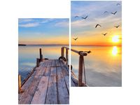 60X60CM DREWNIANY POMOST DWU OBRAZ ŚCIAN