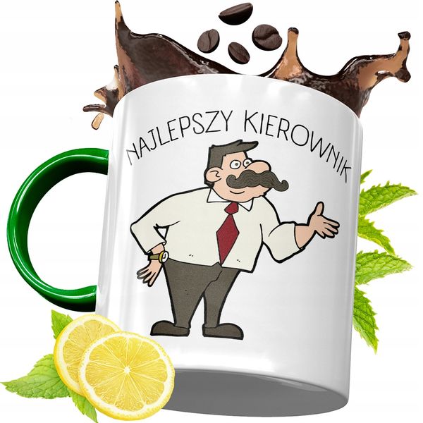 Kubek Zielony Dla Kierownika Na Urodziny Prezent Z Nadrukiem Ze Zdjęciem zdjęcie 1