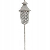 LAMPION LATARNIA OGRODOWA DO WBICIA W GLEBĘ TRAWNIK SZARY METALOWY LOFT