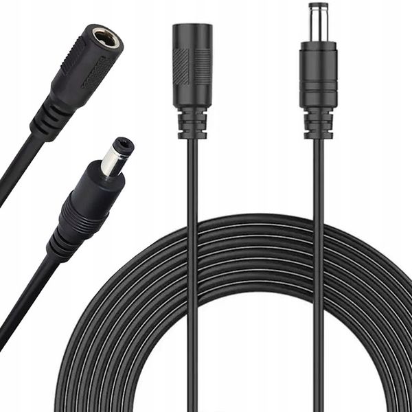 PRZEDŁUŻACZ 12V DC 2,1/5,5mm Gniazdo/Wtyk 10m zdjęcie 1