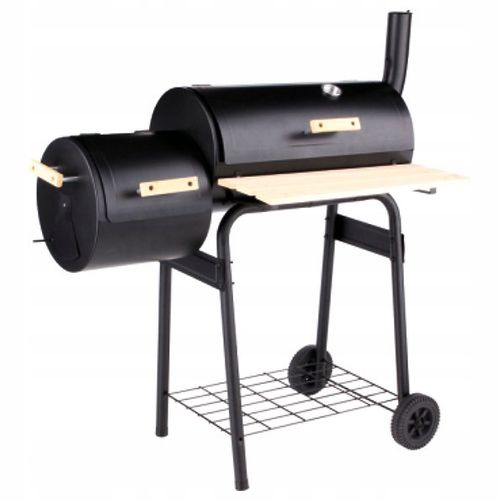 OGRODOWY GRILL WĘGLOWY STALOWY Z WĘDZARNIĄ RUSZT 60X30CM NA KÓŁKACH LUND na Arena.pl