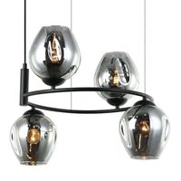LAMPA wisząca ROXANE MDM-4045-4 BK+SG Italux szklana OPRAWA zwis pierścień grafitowy