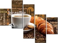 100 75CM OBRAZ 5 ELEM APETYCZNA KAWA ŚCIENNY