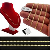 DELIKATNY ZŁOTY ŁAŃCUSZEK DO ZAWIESZEK BISMARK 2mm 925 CERTYFIKAT GRATISY