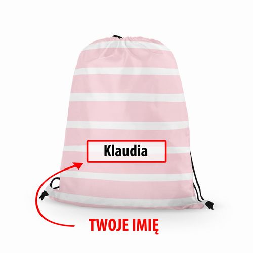 WORKO-PLECAK z Twoim imieniem Różowo-białe pasy 085 na Arena.pl
