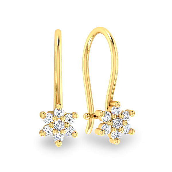 ZŁOTE DELIKATNE KOLCZYKI KWIATKI ZE ZŁOTA PRÓBY 585 NA BIGLU Z SZAFIREM RUBINEM RÓŻOWE BIAŁE - RÓŻNE KOLORY zdjęcie 3