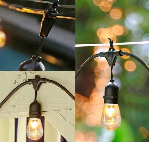 GIRLANDA OGRODOWA zewnętrzna ŁAŃCUCH ŚWIETLNY 15m + ŻARÓWKI 15x E27 LED na Arena.pl