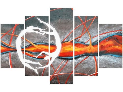 70 100CM OBRAZ 5 ELEM TANIEC PŁOMIENIACH DRUK PŁÓTNO na Arena.pl