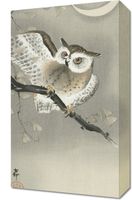 Obraz 30x50cm Long-Eared Owl 2, Koson Japoński Vintage do Salonu