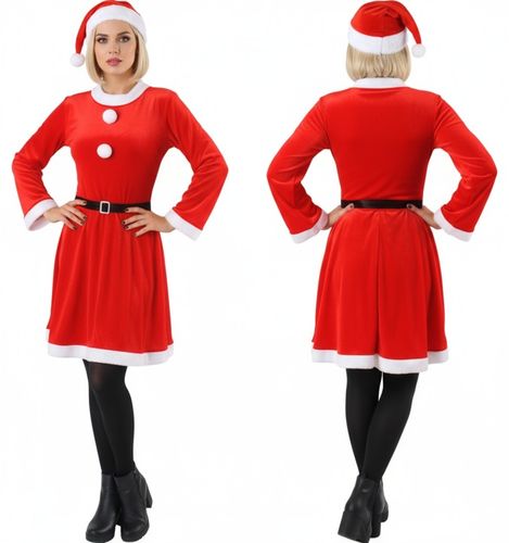 Strój Mikołajki Śnieżynki Sukienka Czapka Pasek Kostium Świąteczny na Arena.pl