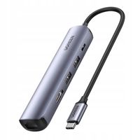 HUB USB-C 5W1 HDMI 4K RJ45 PD 100W DO LAPTOPA