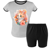 Krótka Piżama dziecięca Kotek