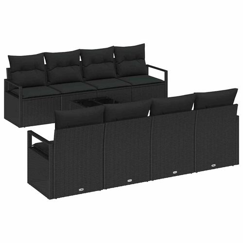 Zestaw Sof na Ogród 7 pcs Czarny 55 x 55 x 37 cm polirattan na Arena.pl