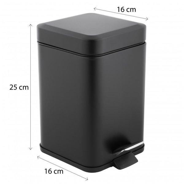 Zestaw łazienkowy czarny 2-elementy - kosz na śmieci i szczotka do WC zdjęcie 5