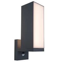 Ścienna LAMPA ogrodowa CUBA 5193811118 Lutec metalowa OPRAWA elewacyjna LED 13W 3000K kinkiet z czujnikiem IP54 szary