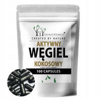 WĘGIEL KOKOSOWY AKTYWNY 100 kap TRAWIENIE AKTYWOWANY JELITA ZATRUCIE CZYSTY