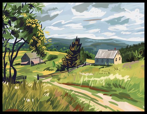 Plakat 65x50cm Bujna Wieś na Arena.pl