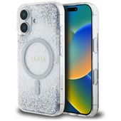 Etui Guess HC Resin Bottom Glitter do iPhone 16 MagSafe srebrny