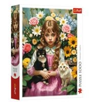 puzzle 1000 dziewczynka z kotami 10976