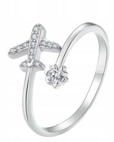 Pierścionek srebro regulowany SAMOLOT s925+pudełko na Arena.pl