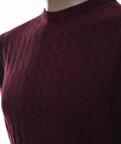 Sweter sweterek męski okrągły pod szyją M bordo na Arena.pl