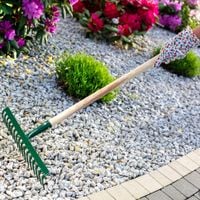 GRABIE DO LIŚCI TRAWY OGRODOWE TRZON DREWNIANY 138 cm GRABKI 16 ZĘBÓW SOLID