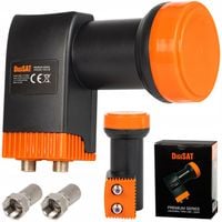 KONWERTER SATELITARNY TWIN DS2 HD 4K PODWÓJNY 2 GNIAZDA 2x WTYK F