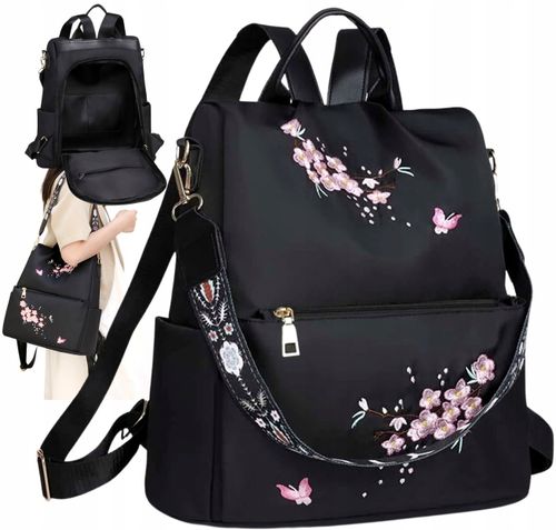 Plecak Czarny Pojemny 2W1 Torebka Wodoodporny na Arena.pl