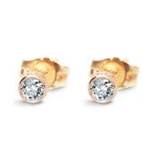 złote kolczyki okrągłe z brylantami o masie 0,20ct