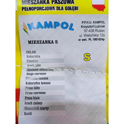 Karma dla gołębi STANDARD S Kampol 25kg na Arena.pl