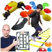MEGA SET PIŁKARSKI DRABINKA KOORDYNACYJNA PACHOŁKI GRATIS TECHNIKA Football