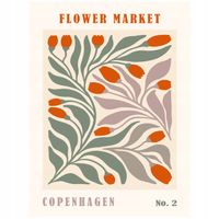 2 x Plakat 80x60 Kwiaty minimalizm nowoczesny miasta Kopenhaga BOHO 12 WZOR