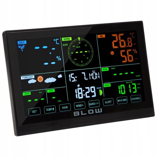 STACJA POGODY POGODOWA WiFi METEO TERMOMETR HIGROMETR ZEGAR ALARM + na Arena.pl