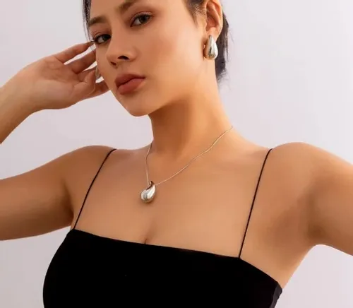 KOLCZYKI srebrna KROPLA łezka stal 316L na Arena.pl