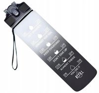 BUTELKA NA WODĘ BIDON SPORTOWY Z MIARKĄ Z PODZIAŁKĄ NA SIŁOWNIE FITNESS 1L